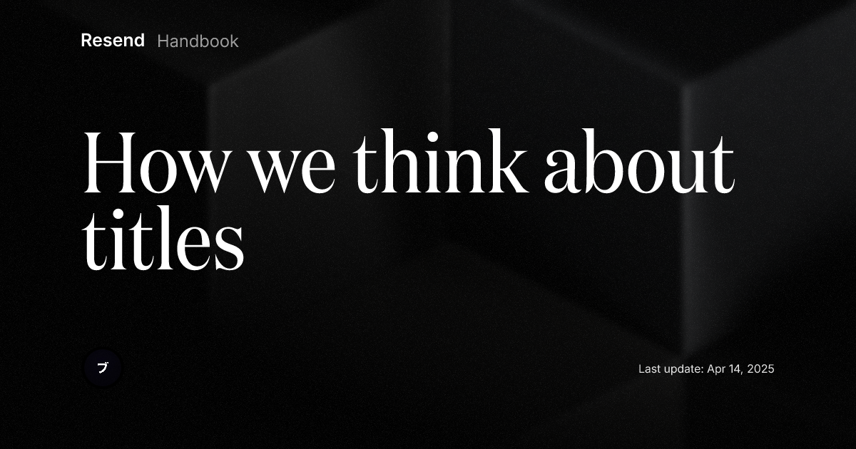 How we think about titles