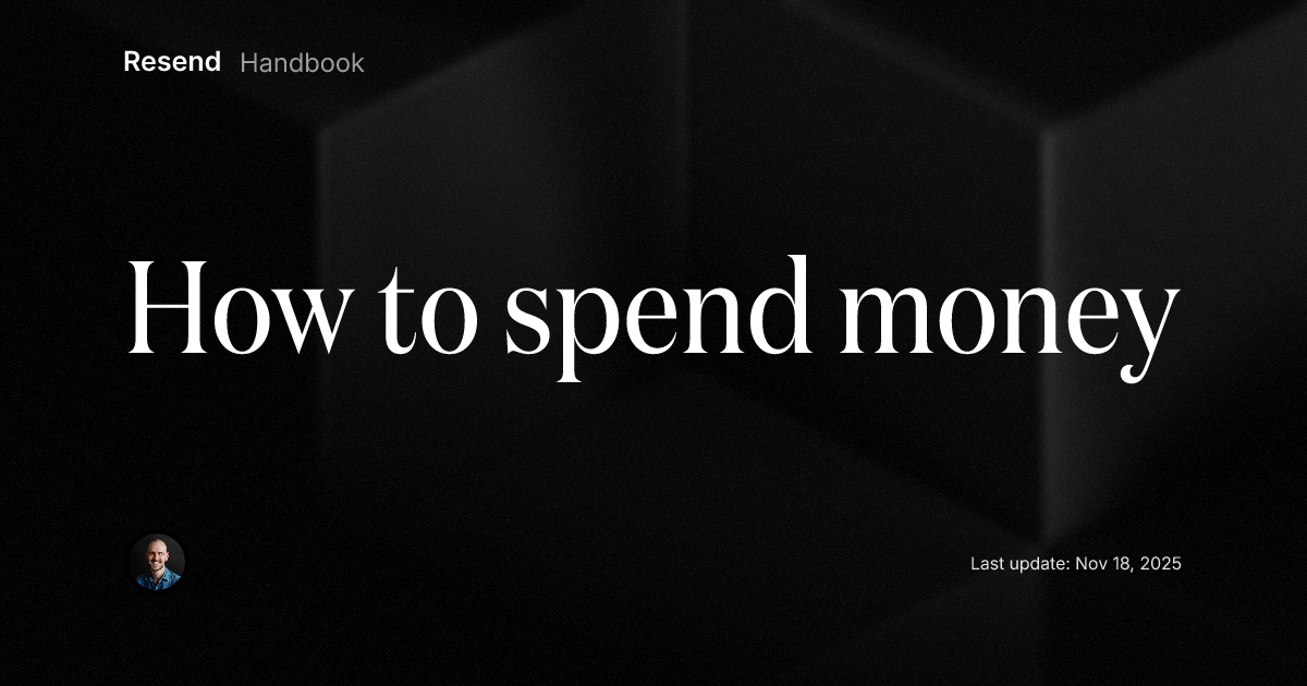 How to spend money