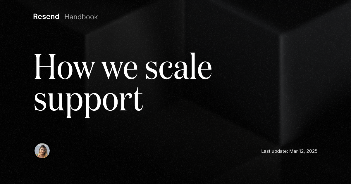 How we scale support
