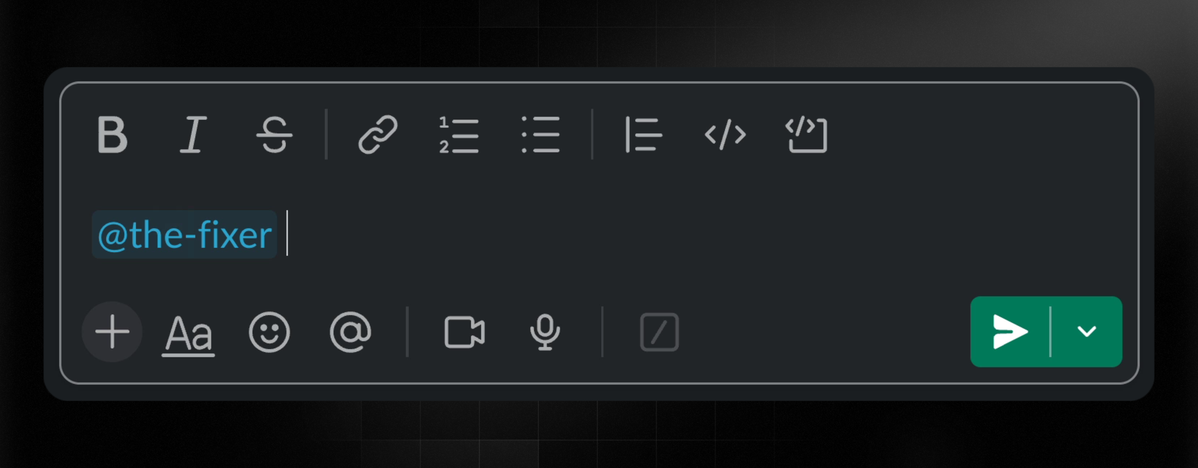 The fixer tag in Slack